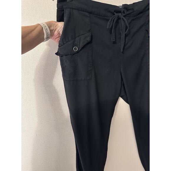 Torrid Premium Sz 14 Black Tie Waist Pants Ankle Capri Drawstring Joggers Casual - Picture 4 of 11